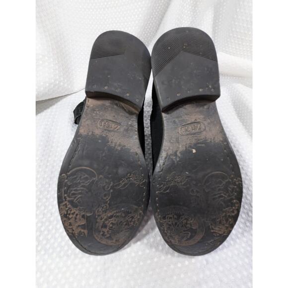 ZIGI SOHO! BLACK GENUINE SUEDE LEATHER WESTERN CUT NY COOL ANKLE BOOTS! SZ 8M - Picture 8 of 9